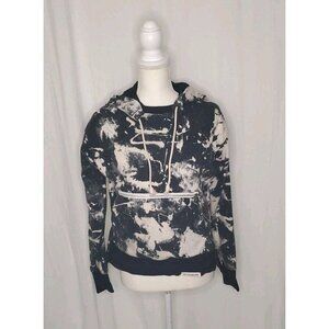 Nike Standard Issue Dri-FIT Hoodie Mens XS Black Gray Tie Dyed Embroidered Logo